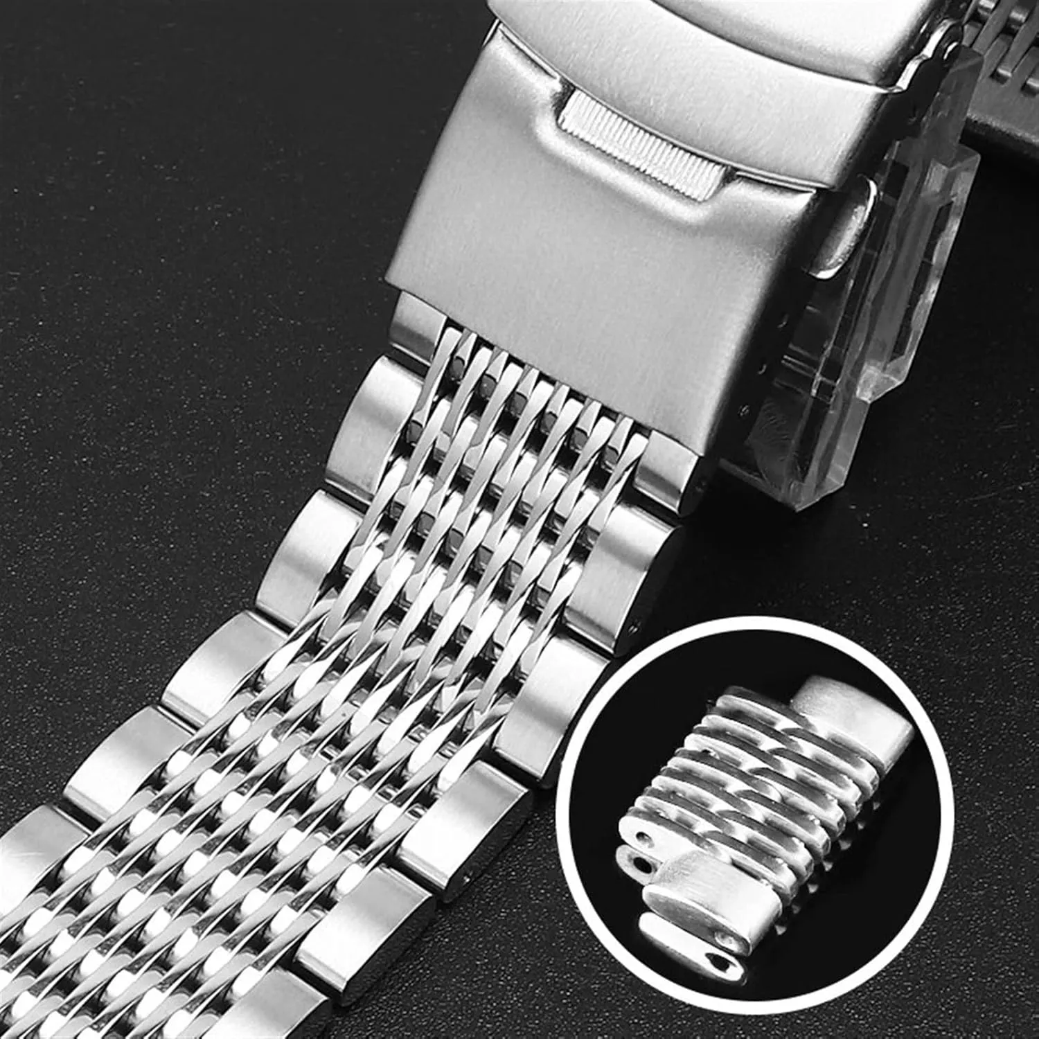 Metal Watch Strap 18mm20mm22mm24mm Universal Watch Strap Folding Buckle for Men Women Stainless tele Steel 