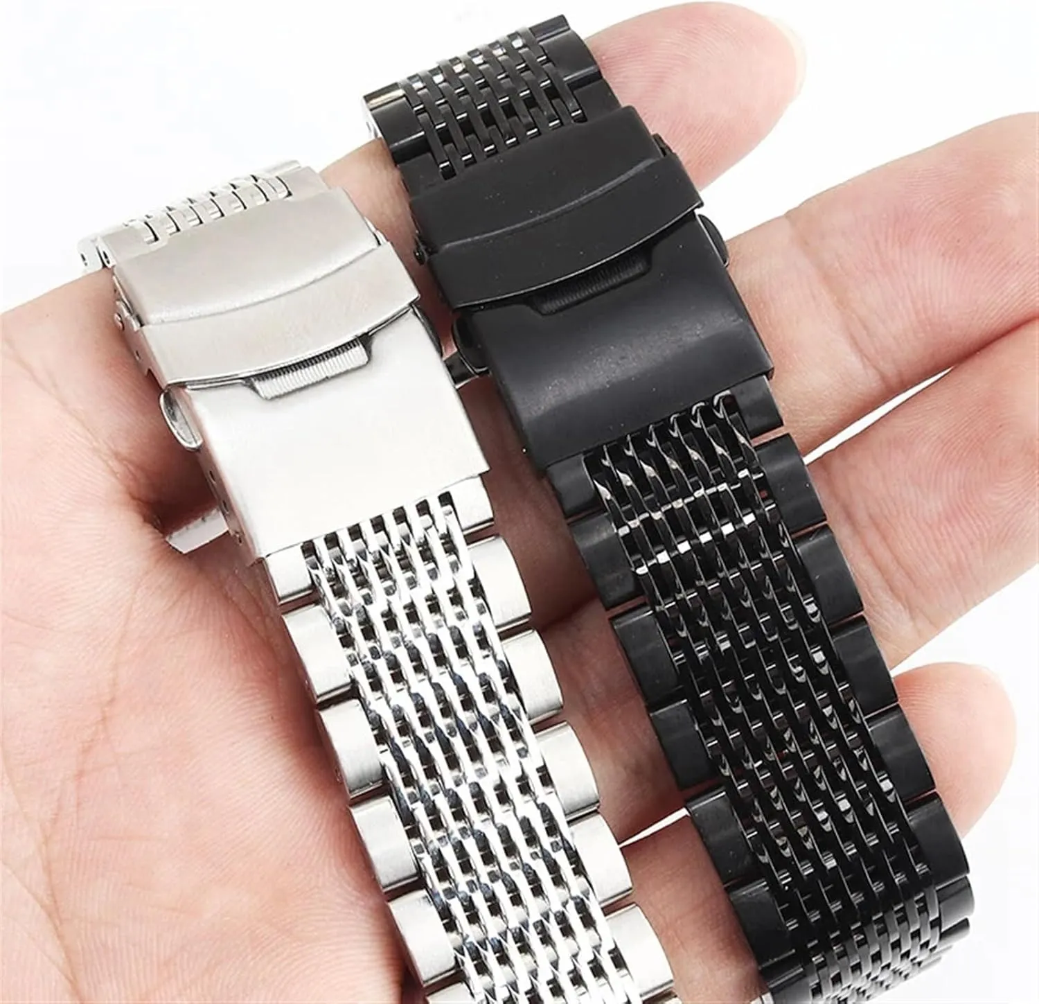 Metal Watch Strap 18mm20mm22mm24mm Universal Watch Strap Folding Buckle for Men Women Stainless tele Steel 