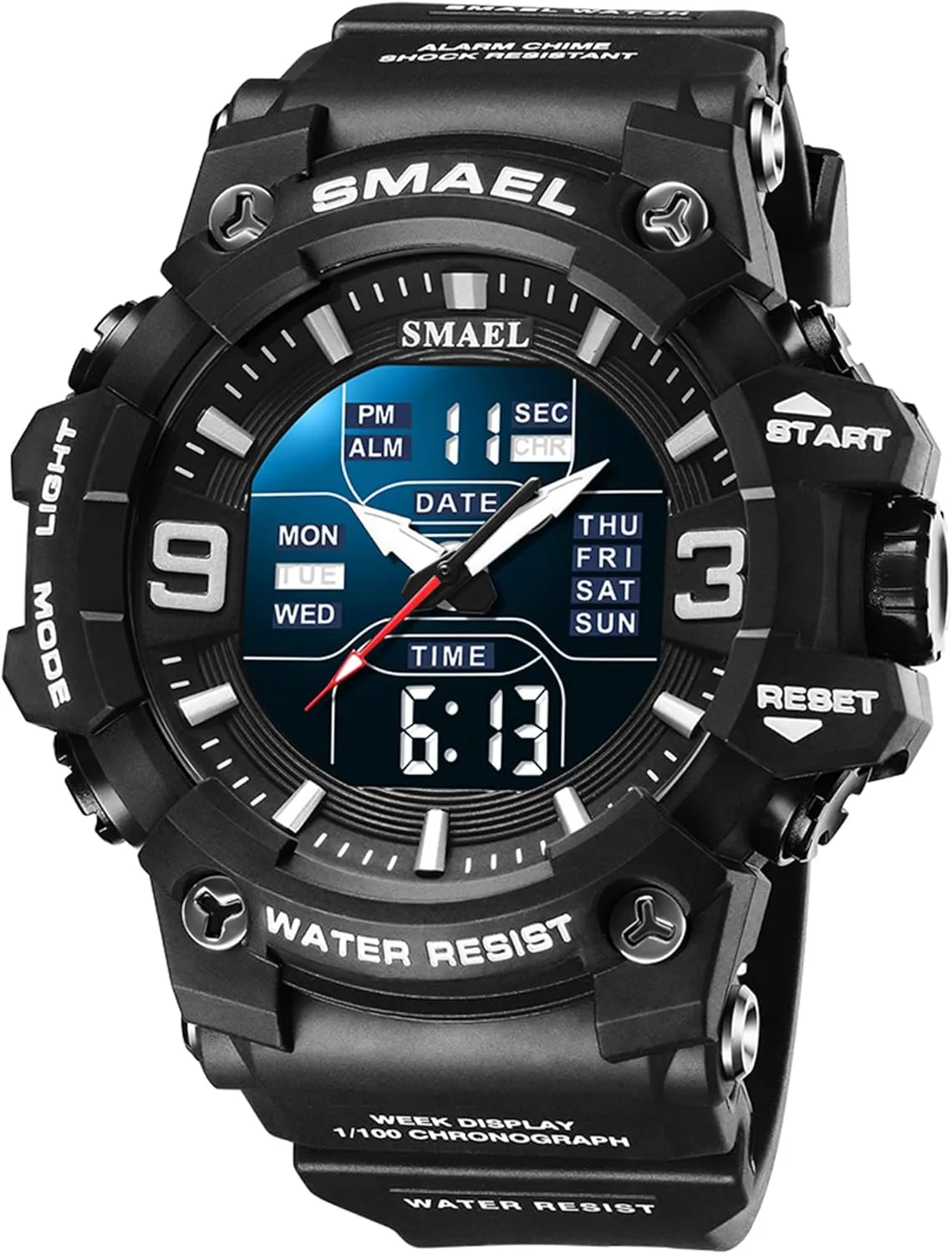 Military Tactics pot cost Multi Function Watch LED Electronic Large Dual Display Watch Army Luminous Waterproof Wrsitwatch FANMIS Men's Analog Digital Outdoor Sports Watches 