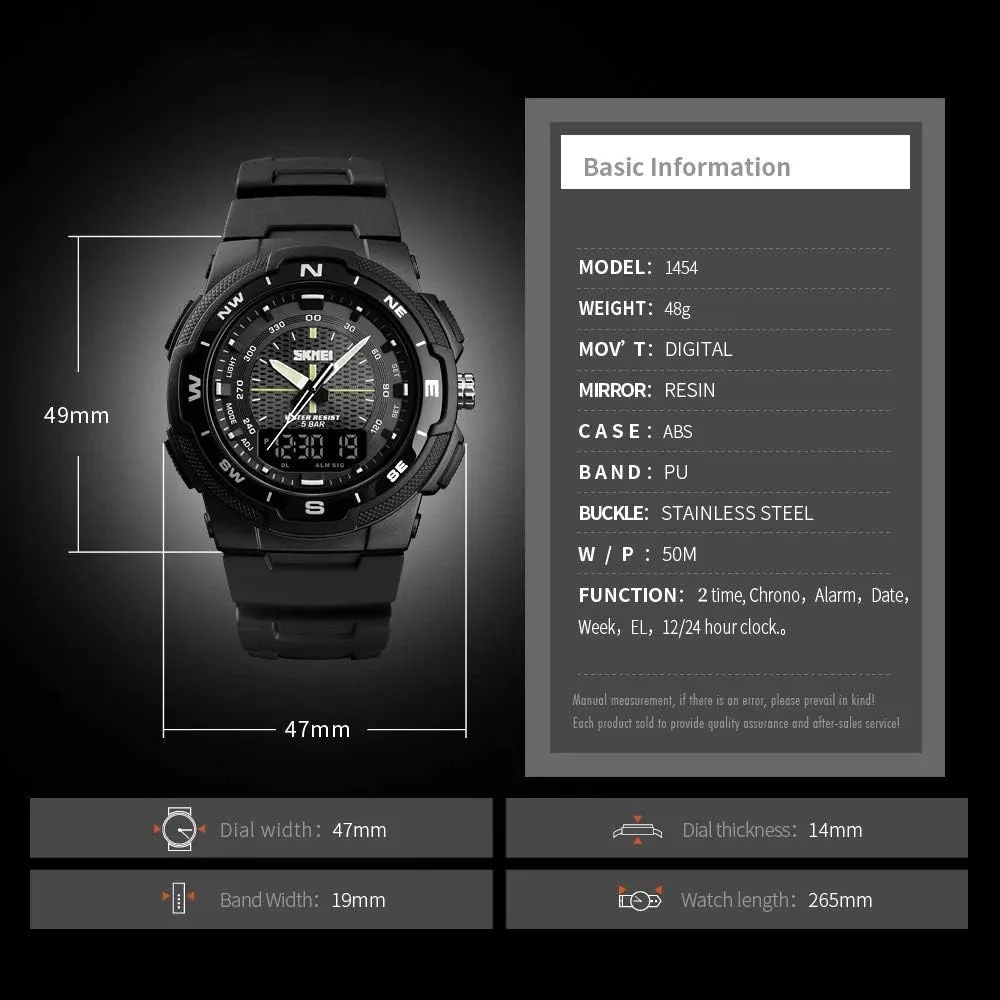 Military Watches LED Display Outdoor Sport Watch MASTOPMen's Dual hire medicine foundation morris Display Quartz Watch Shockproof and Waterproof 