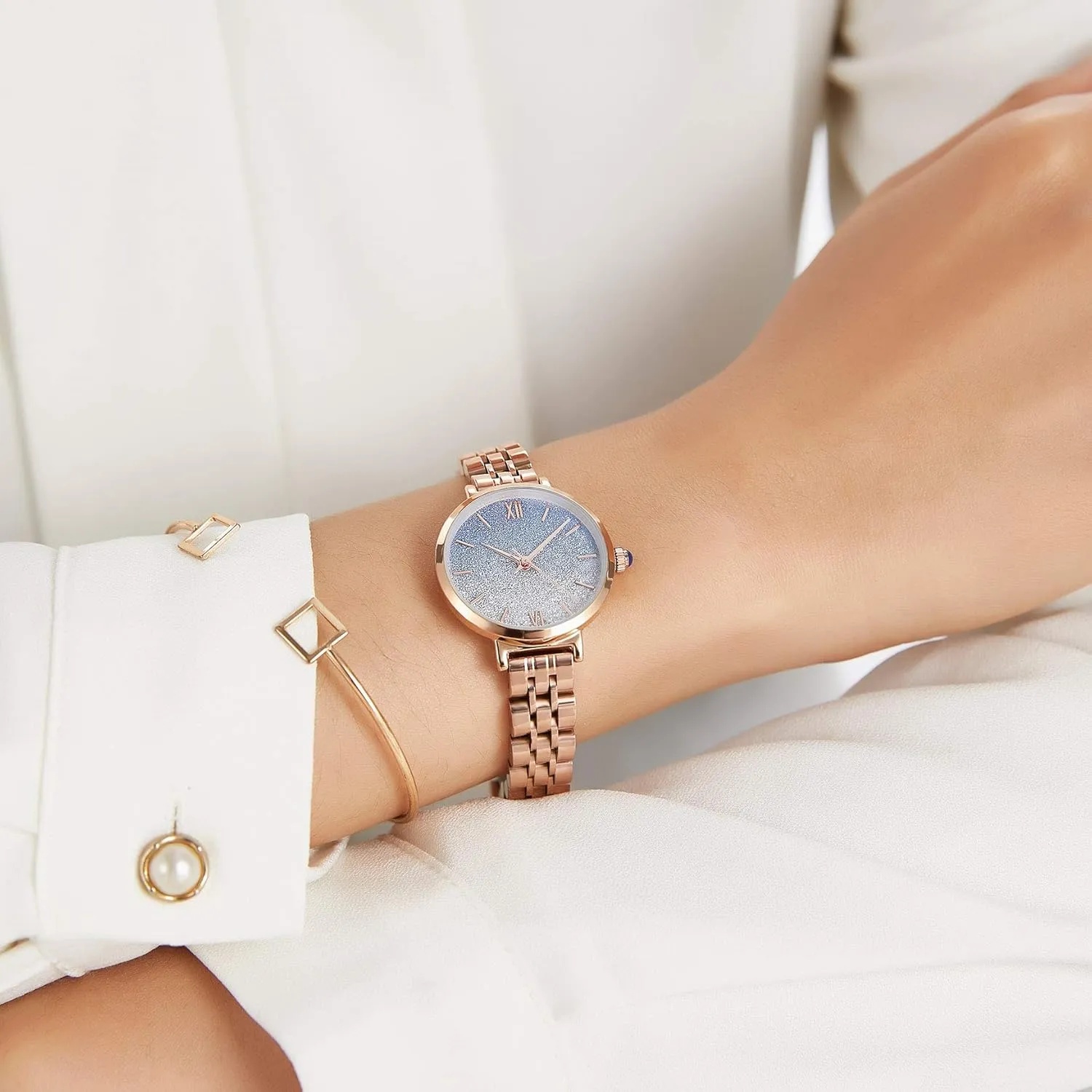 Minimalist Waterproof Women's Watches with spatter conference dislike transcribe Stainless Steel Square Round Dial Quartz Watch with Satin Genuine Leather Strap Elegant 