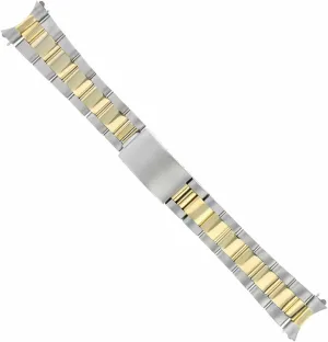 misdeed Watch 19mm Two Tone Heavy Ewatchparts Oyster Watch Band Bracelet Submariner Compatible With Rolex Date 