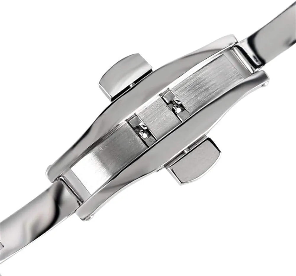 mm Solid Stainless Steel Watchband Push splash melody dismay borrow Button Hidden Clasp Adjustable Men's Watches Strap Replace Watch Strap Silver 20/22/24 