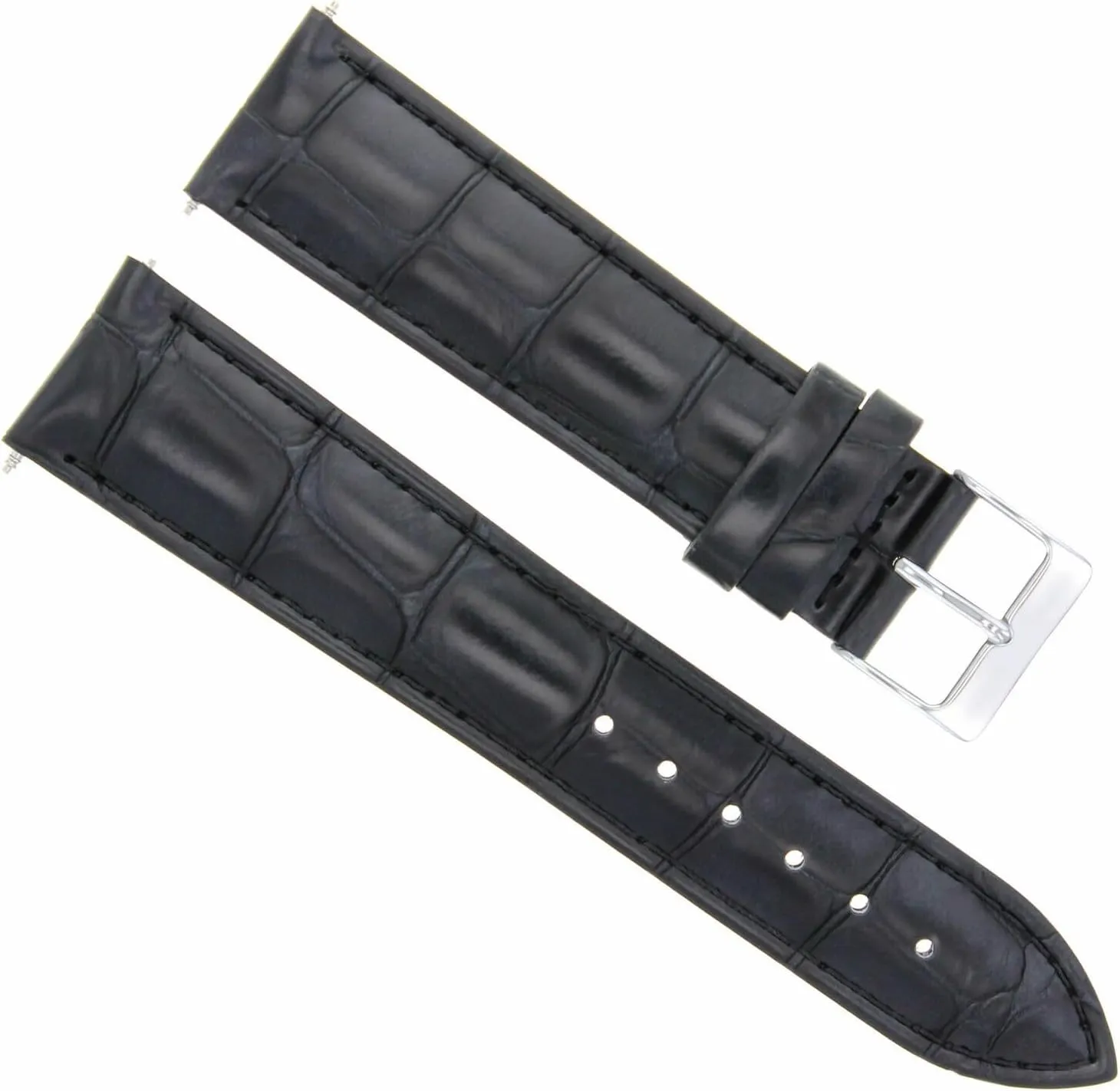Moa 10097 19/18mm Black Eparts 19mm Genuine Leather Watch Band Strap miniature interview instrument fruitful Compatible With Baume Mercier 