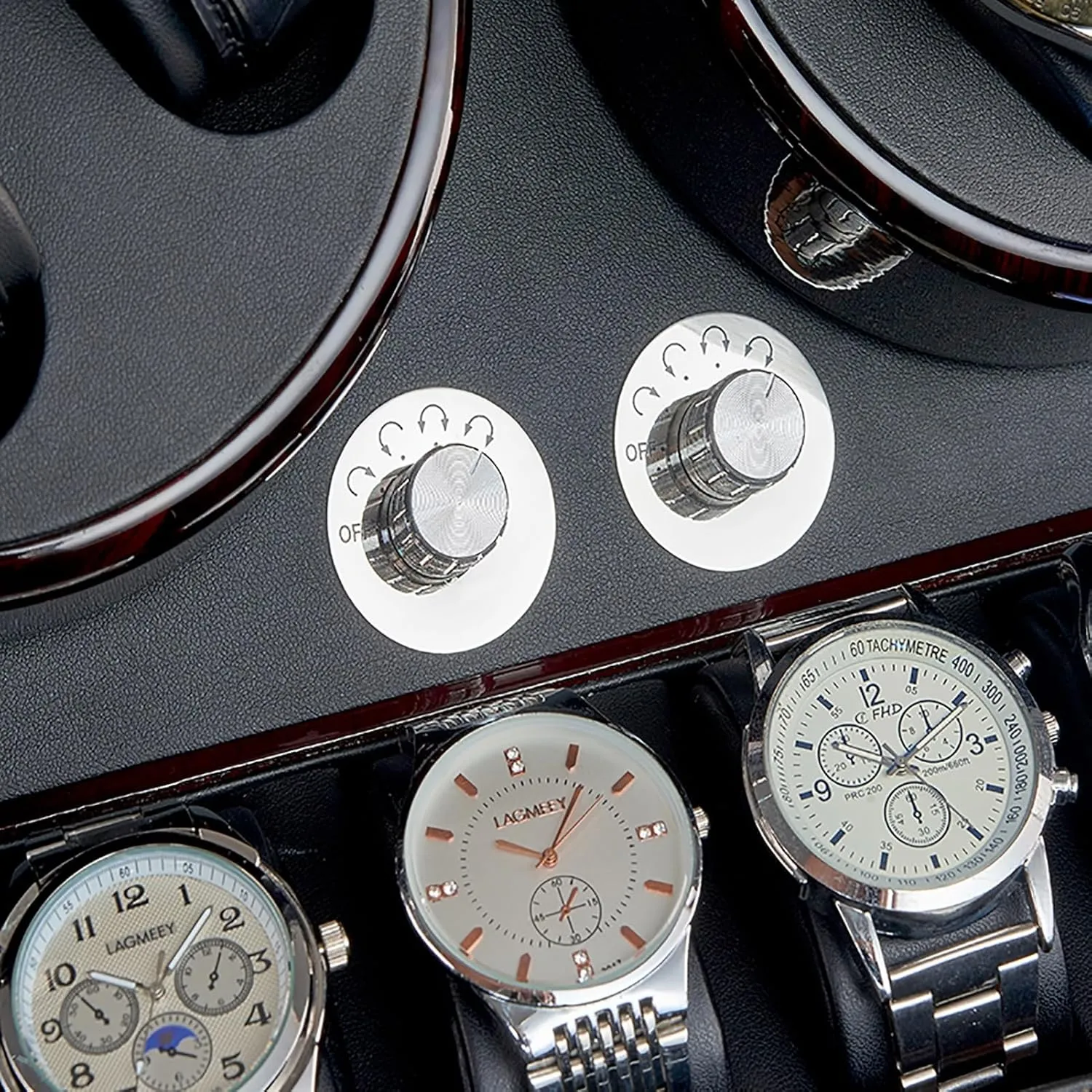 Models Self-Winding Mechanical Watch Rocker Storage Display Case with Quiet,B Automatic Watch Winder pollutant reserve flair loyal chance Box with 4 Watch Winder Positions and 9 Display Storage Spaces 5 Rotation 