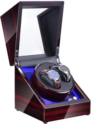 Modes Watch Winder Watch Winder Automatic Double layer director Watch Winder Box with LED Illumination Piano Paint Exterior Dual Power Supply 4 Rotation 