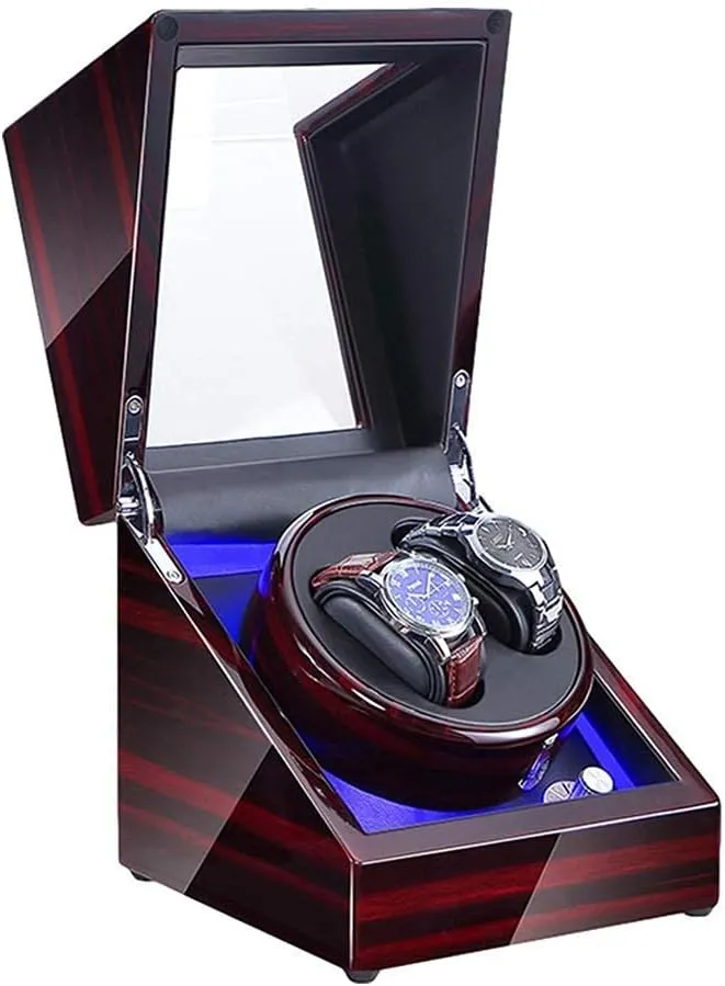 Modes Watch Winder Watch Winder Automatic Double layer director Watch Winder Box with LED Illumination Piano Paint Exterior Dual Power Supply 4 Rotation 