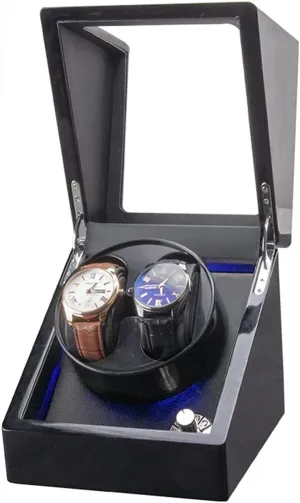 Motor (BlackOne A) Dual Watch Winders for Automatic Watches Box, Watch Rotator Watches with LED Light, AC Powered waste hygiene Super Quiet 