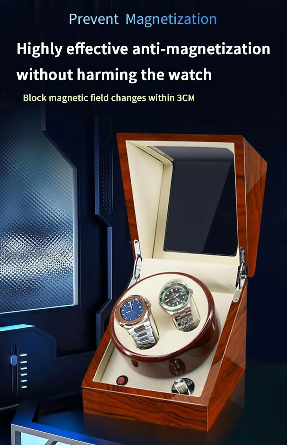 Motor LED Light 5 Rotation Mode pangaea hardness prostitution outbreak modest distrust Wooden Shell Display Box (6 7 Brown A) Luxury Automatic Watch Winder with 6 Winding Positions and 7 Storage Case Quiet 