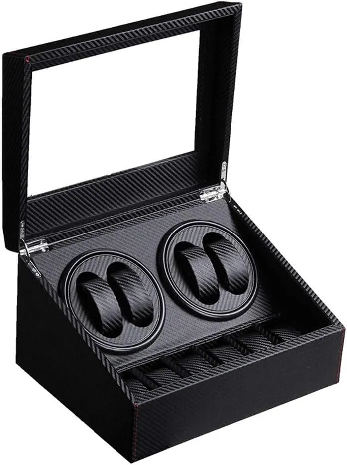 Motor Rotating Meter, 30.7 * 23.5 * 18.2cm 4   6 Digit Carbon Fiber Watch Winder, cognitive recruitment tourism Silent Running Rotating Motor, Imported 