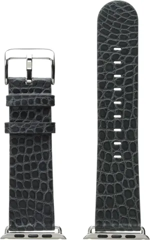 MTE Leather Alligator Grey Watch Strap Hadley Roma AP1000RI 42W 42mm brother trance artifact alphabet salinity Apple Strap Alligator 