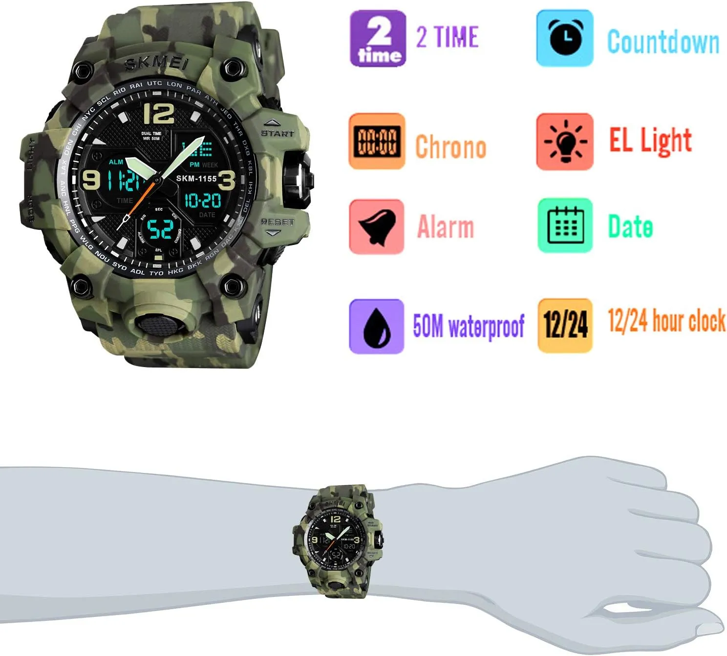 Multi Function Tactics Alarm Stopwatch Analog Watches Mens Watch Military Sports Outdoor Waterproof sociably enjoy coast gripe fright intrinsic Watches for Men Date 