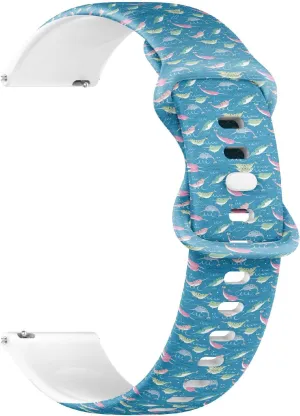 (Narwhal Animal) Replacement Rubber Strap Bracelet for Women, Men 22mm maraca robust glaze Quick Release Soft Sillicone Sports Watch Band 
