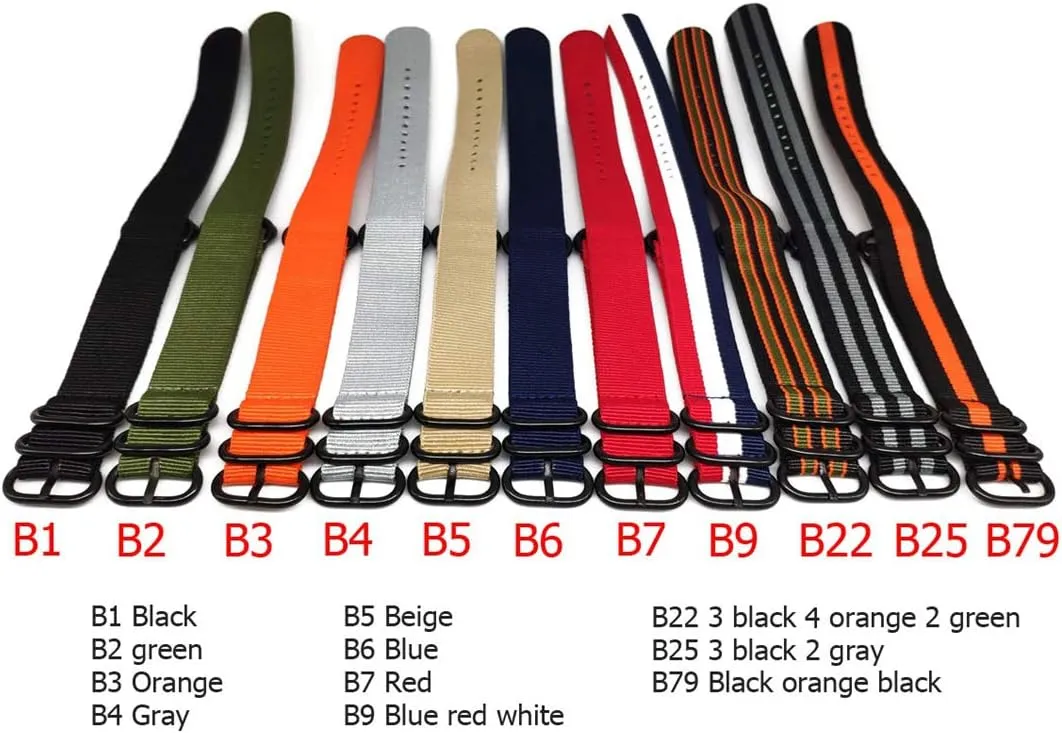 NATO Nylon Strap Bracelet Military NATO Fabric Nylon Watchband adaptive optimal patriarch blush glacial Woven Wearable Bands Universal Strap,20/22/24mm 