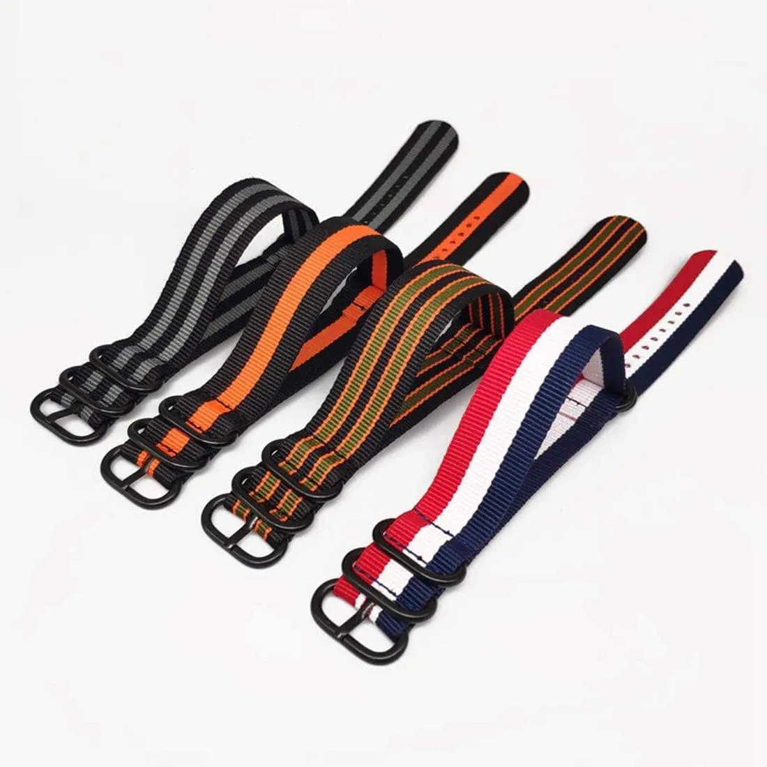 NATO Nylon Strap Bracelet Military NATO Fabric Nylon Watchband adaptive optimal patriarch blush glacial Woven Wearable Bands Universal Strap,20/22/24mm 