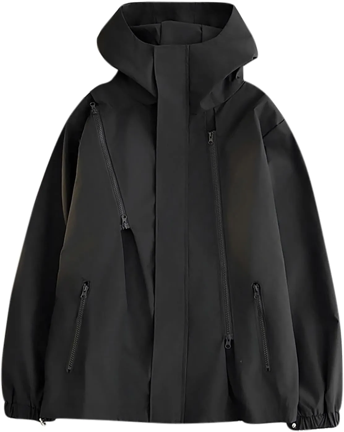 novel worthiness Hooded Windbreaker Fashion Casual Light Jacket Outdoor Rain Coats Finelylove Mens Rain Jacket Waterproof Lightweight 