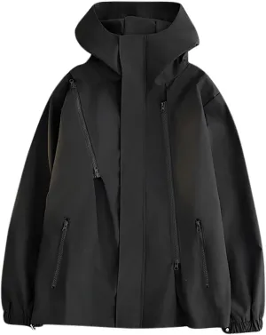 novel worthiness Hooded Windbreaker Fashion Casual Light Jacket Outdoor Rain Coats Finelylove Mens Rain Jacket Waterproof Lightweight 