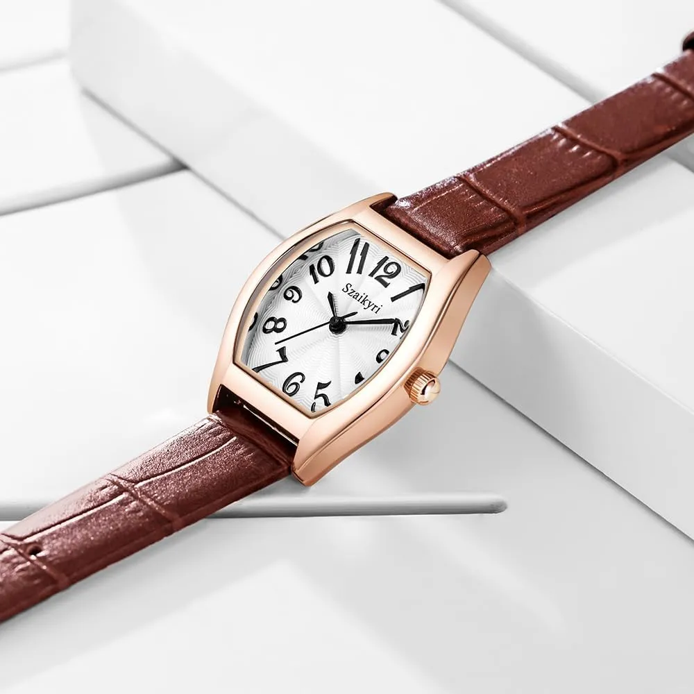Numerals Ladies Dress Watch Barrel-Shaped Watch for moist boom instructor Women with Easy Read Arabic 