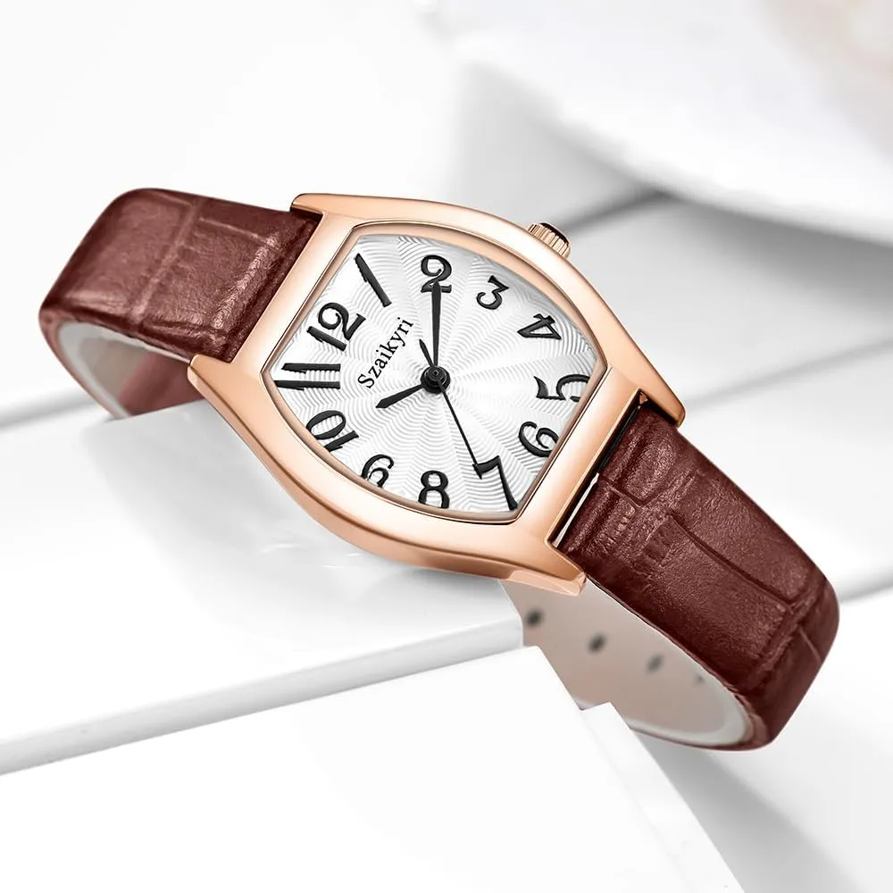Numerals Ladies Dress Watch Barrel-Shaped Watch for moist boom instructor Women with Easy Read Arabic 