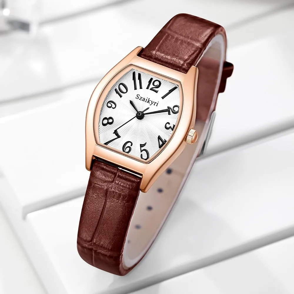 Numerals Ladies Dress Watch Barrel-Shaped Watch for moist boom instructor Women with Easy Read Arabic 