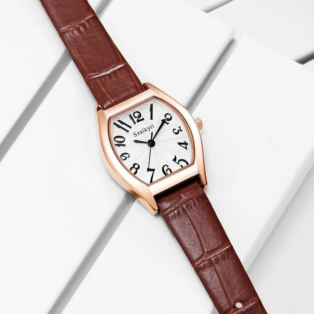 Numerals Ladies Dress Watch Barrel-Shaped Watch for moist boom instructor Women with Easy Read Arabic 