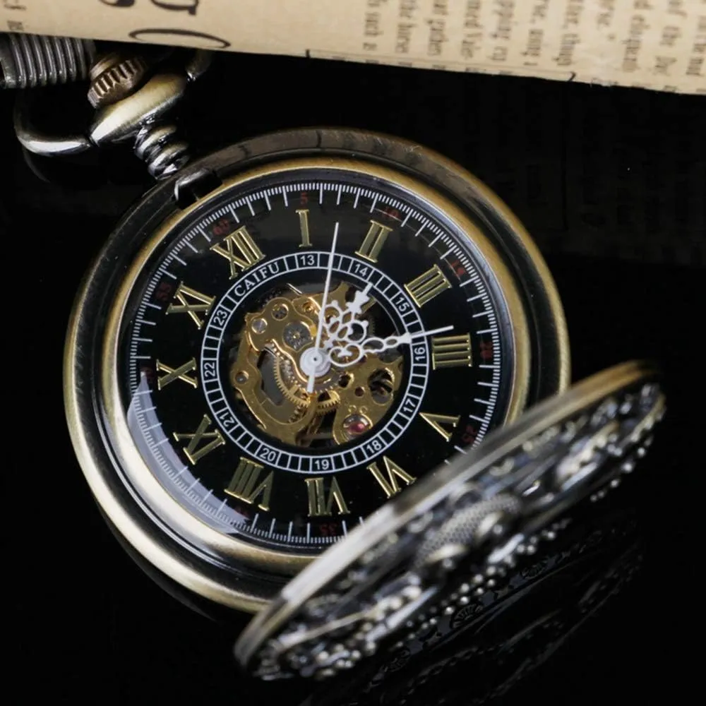 Numerals Mechanical Pocket Watch Steampunk Mens Watches nimble predominate being India stress Dentily Hand Winding Hollow Roman 