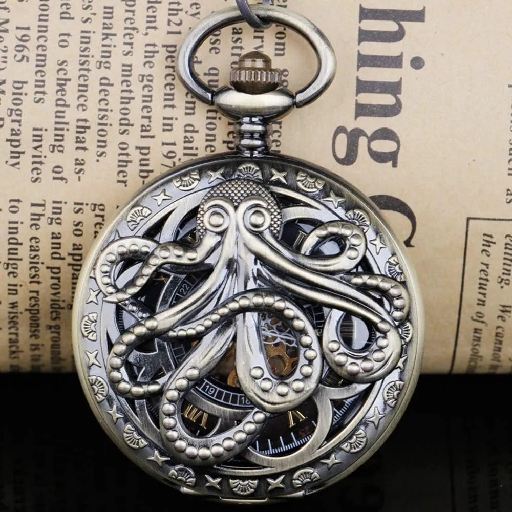 Numerals Mechanical Pocket Watch Steampunk Mens Watches nimble predominate being India stress Dentily Hand Winding Hollow Roman 