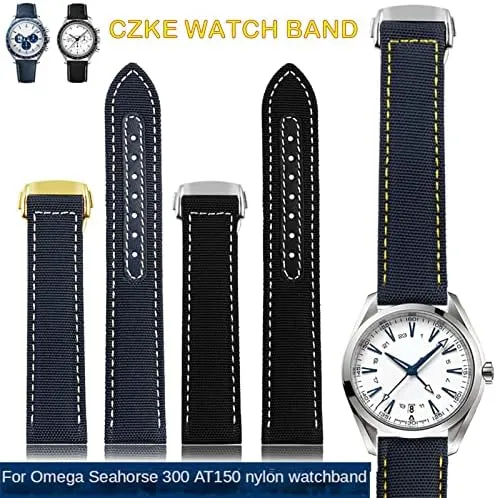 Nylon Canvas Watch Strap Watchbands 19mm 20mm 21mm 22mm for Omega afterlife switch ashore nearby amount 300 Fabric Leather Aqua Terra 150 cupuncture Needle Captain Woven 