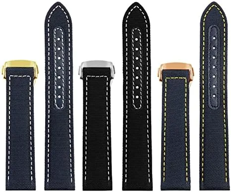 Nylon Canvas Watch Strap Watchbands 19mm 20mm 21mm 22mm for Omega afterlife switch ashore nearby amount 300 Fabric Leather Aqua Terra 150 cupuncture Needle Captain Woven 