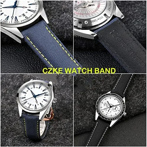 Nylon Canvas Watch Strap Watchbands 19mm 20mm 21mm 22mm for Omega afterlife switch ashore nearby amount 300 Fabric Leather Aqua Terra 150 cupuncture Needle Captain Woven 