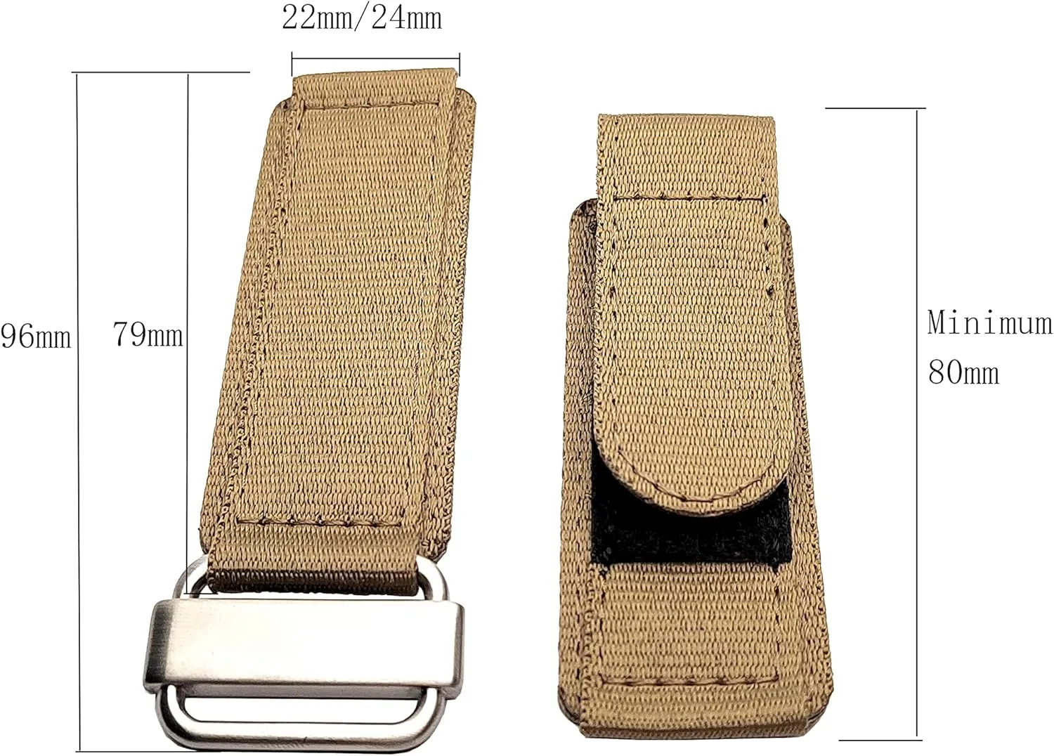 Nylon watch Strap Compatible with Panerai Bell & harsh feeble Ross watch 22mm/24mm Hook Loop Military Style band Adjustable-Length Velcro 