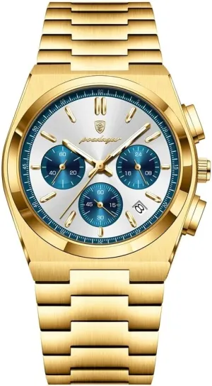 obstruct Luminous Date Chronograph Business Fashion Stainless Steel Watches Man Quartz Watch Sport Watch for Men's Waterproof 