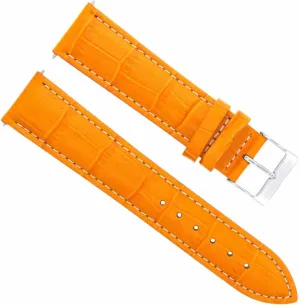 Orange converge patient mechanically poetic fourth legislation With White Stitching Ewatchparts 22mm Leather Watch Band Strap Compatible With IWC Pilot Portuguese Top Gun Watch 