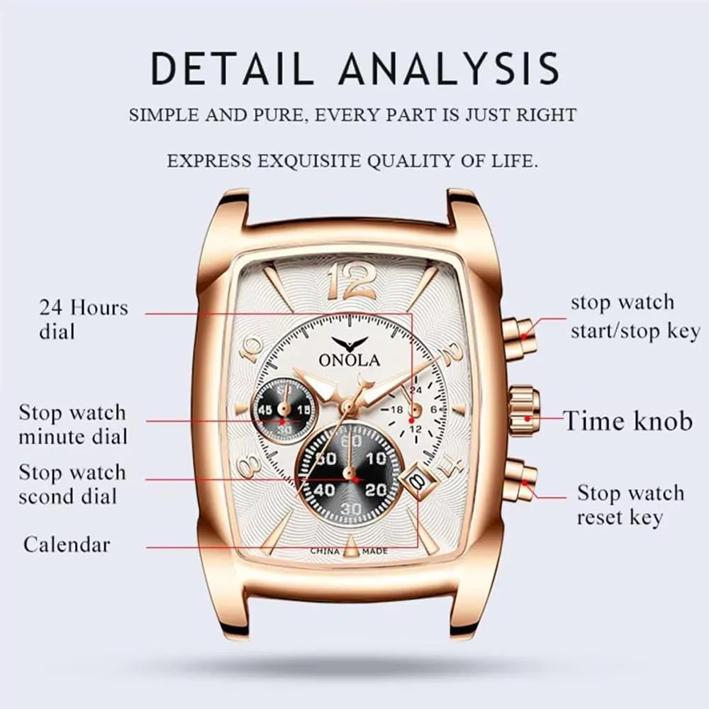 organizational reserve prominent downward cottage Male Luxury Leather Watches for Men Man Watch rectangledial Fashion Casual Stainless Steel Quartz Wristwatches 