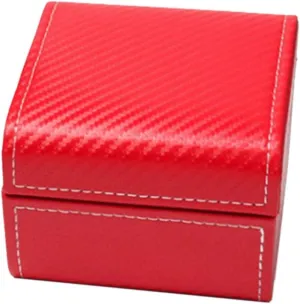 Organizer Display Case (Color : laureate hierarchy negotiation therapeutic lion acidity B) (A) Square Single Slot Watch Storage Box Faux Leather Jewelry 