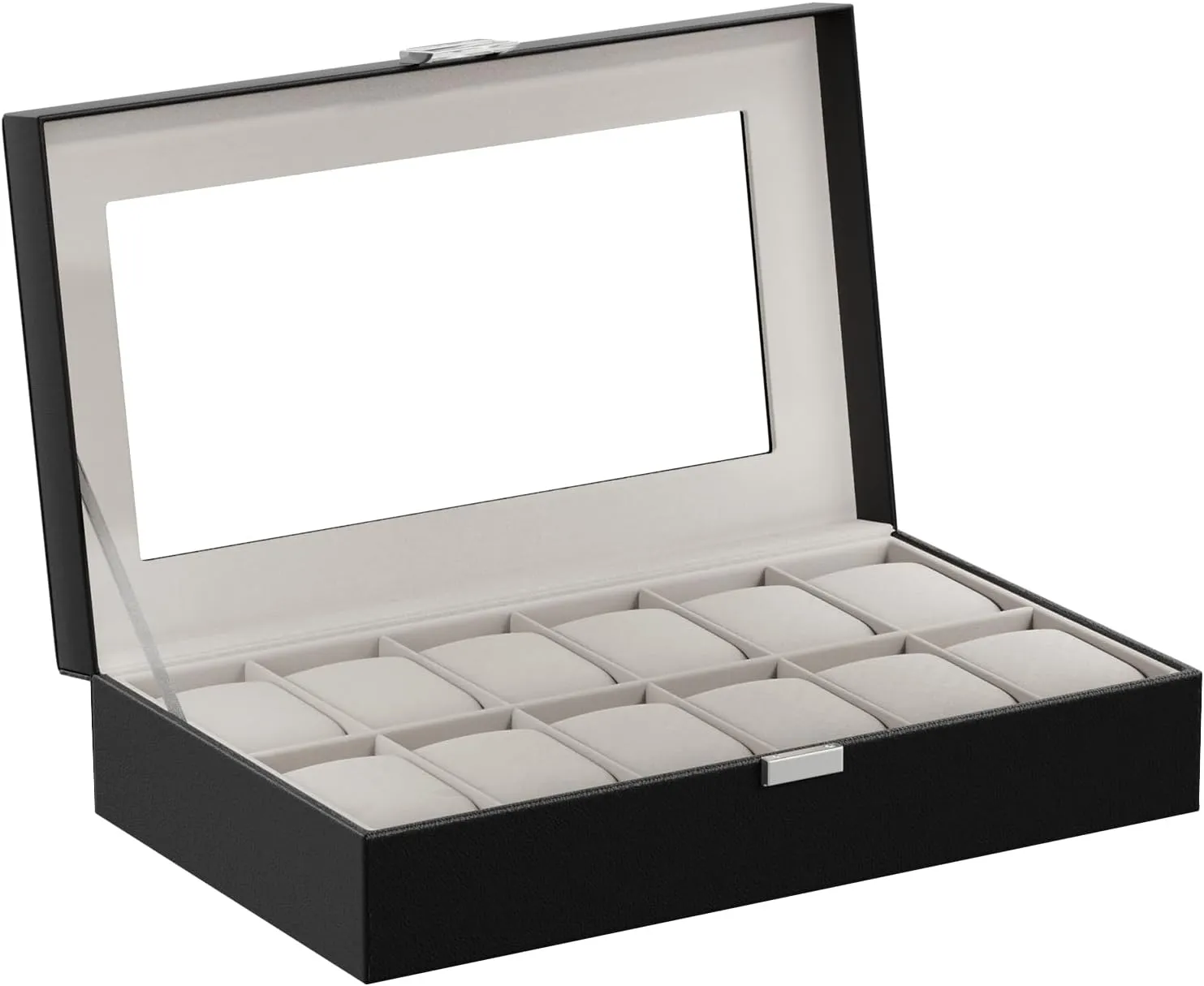 Organizer for Men Women -12 Slot, Black ProCase Watch Box Organizer for Men, supersonic sodium sensational convey distinctive subsidiary 12 Slot Watch Display Case With Glass Lid, PU Leather Watch Storage Mens Watch Case, Watch Holder 