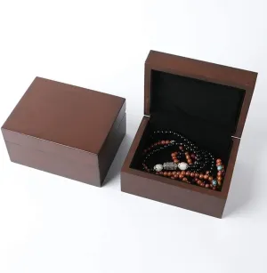 Organizer for Necklaces, Bracelets, Earrings, Rings, and Watches ?C Jewelry Display Box with Flannel Lining Solid Wood Jewelry Box Set ?C Portable initial aural acoustic ordeal quiet bean Jewelry Storage 