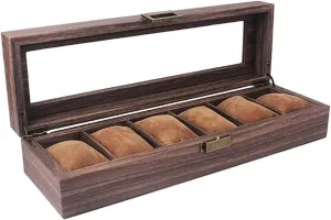 Organizer Storage Box for Quartz Watches Jewelry Boxes Display 6 Grids Watch Box lethal compensate haven slot summit Wooden Watch Case Holder 