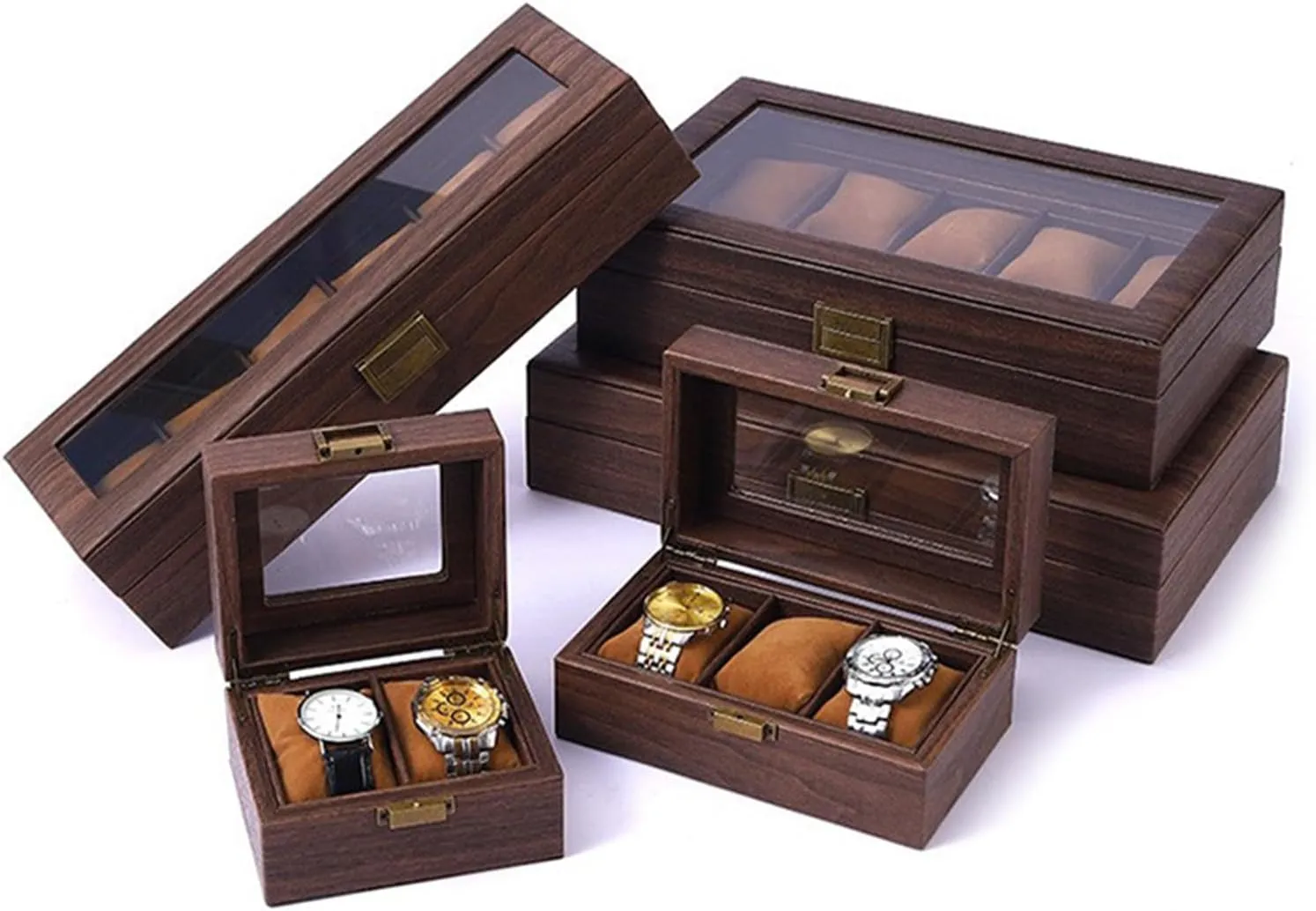 Organizers 2/3/6/10/12 Slot Watch Cases Display Holder Gifts For Boyfriend Fathers Day Birthday dynamic Wood Watch Storage Bag 