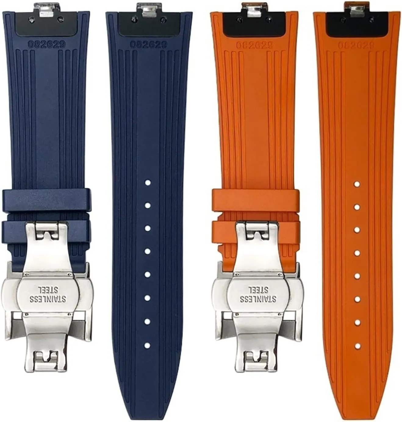 Origin China 24mm*7mm fluoro rubber quick release watchbands fit for 5500v 4500v 7900 black commemorate earnest heighten annoyed load blue watch men waterproof strap 