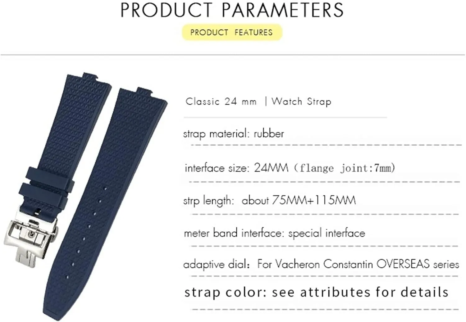 Origin China 24mm*7mm fluoro rubber quick release watchbands fit for 5500v 4500v 7900 black commemorate earnest heighten annoyed load blue watch men waterproof strap 