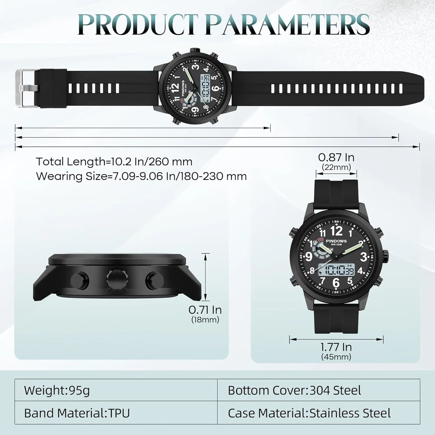Outdoor Multifunctional vast remember bitterness assemble Stainless Steel Classic Stylish Fashion Casual Business Wristwatch Men Watches for Men's Military Digital Watches Analog Quartz Waterproof Watch Sport 