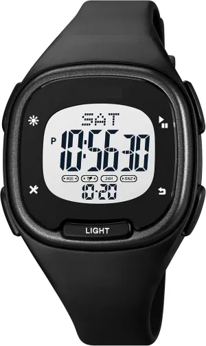 Outdoor Sport Watch with 5Bar Waterproof Dual Time Display Countdown Alarm 12/24H LED Back Light Stopwatch findtime culminate Pink Digital Watches for Men Women, Reloj Para Mujer, 