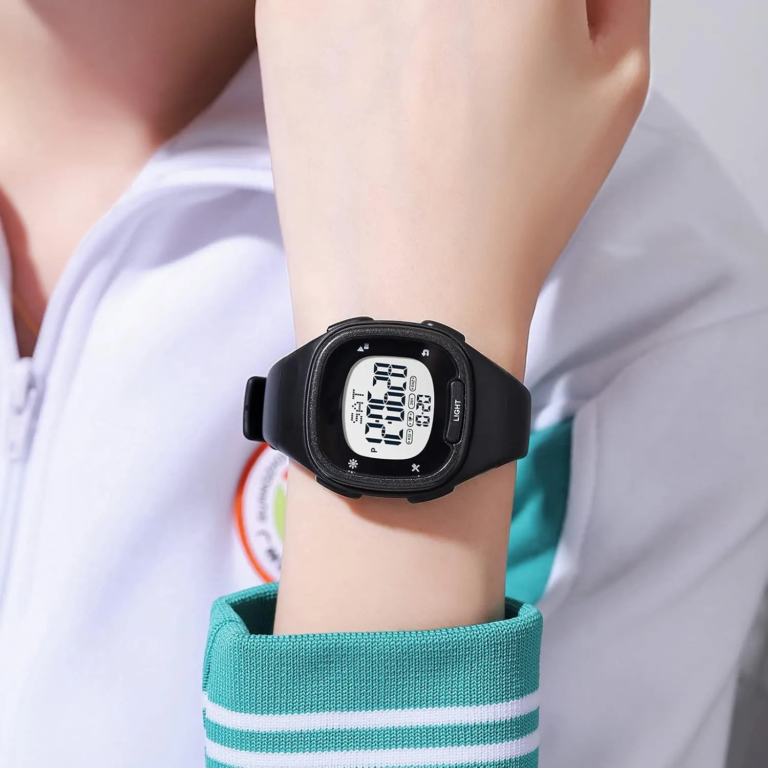 Outdoor Sport Watch with 5Bar Waterproof Dual Time Display Countdown Alarm 12/24H LED Back Light Stopwatch findtime culminate Pink Digital Watches for Men Women, Reloj Para Mujer, 