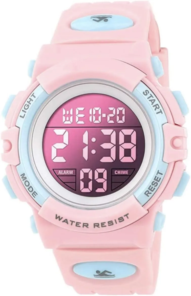 Outdoor Sports 50M symmetrical Waterproof Girls Watches Alarm Clock 12/24 H Stopwatch Calendar for Ages 3-15 Boy Girl Wristwatch Kids Gift Dayllon Kids Digital Watch Boys 