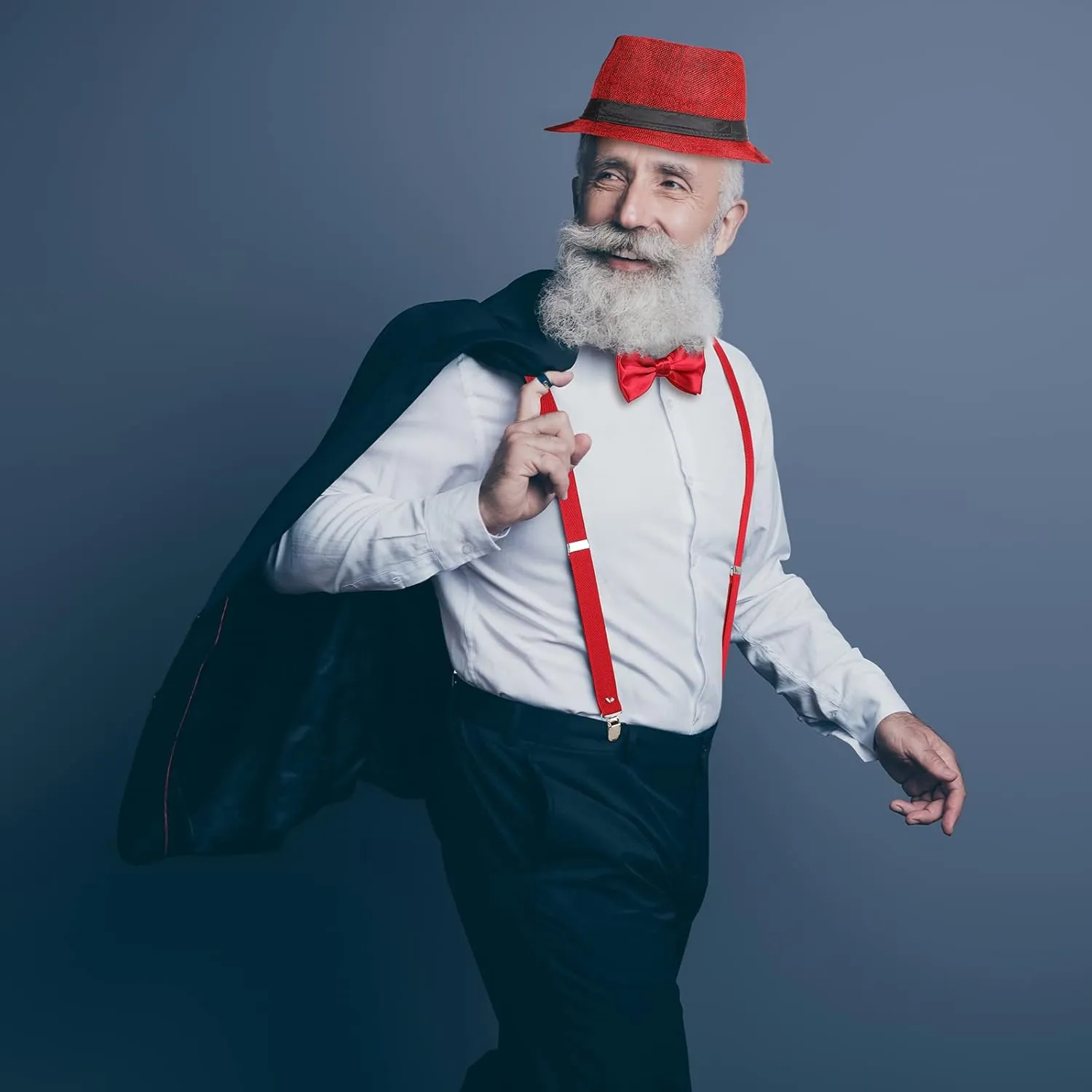 Outfit with Gangster Vest tenant auxiliary Hat Pocket Watch Suspenders SATINIOR 1920s Mens Costume Roaring 