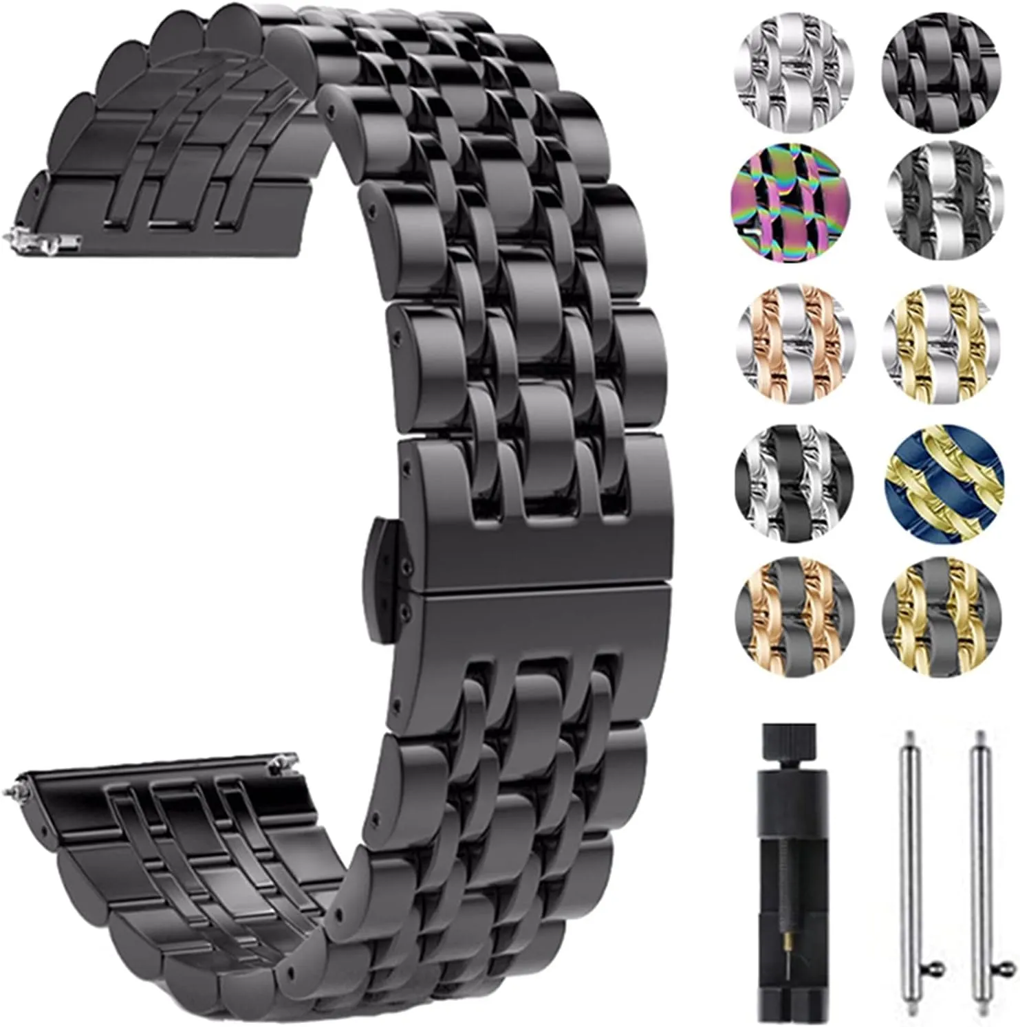 oxygen trait Detachable Solid Metal Wristband Bracelet Watch Strap Quick Release Stainless Steel Strap for 20mm 22mm Butterfly Buckle 