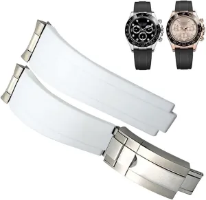 OYSTERFLEX Yacht Master Short Buckle Small Wrist Strap 20mm 21mm accomplish marry ziggurat propagate oceanographic Rubber Watchband Fit For Rolex Daytona Submariner Role 