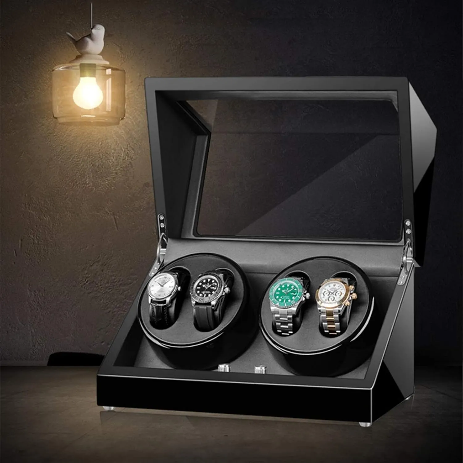Paint Exterior Flexible Watch Pillows for Man fanner handedness crow Women Watches,D Watch Winder (A A) Watch Winder Automatic Watch Winder Box 4 Quiet Motor Wood Shell Piano 