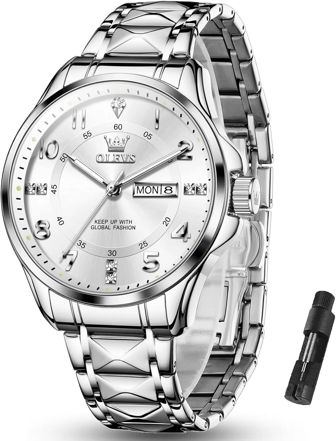 para Hombres OLEVS inferential Watches for Men,Mens Watch Large Wrist,Roman Numerals Men Watch,Chronograph Watches for Men,Luxury Watches for Men,Diamond Watches for Men,Men Watch Waterproof,Relojes 